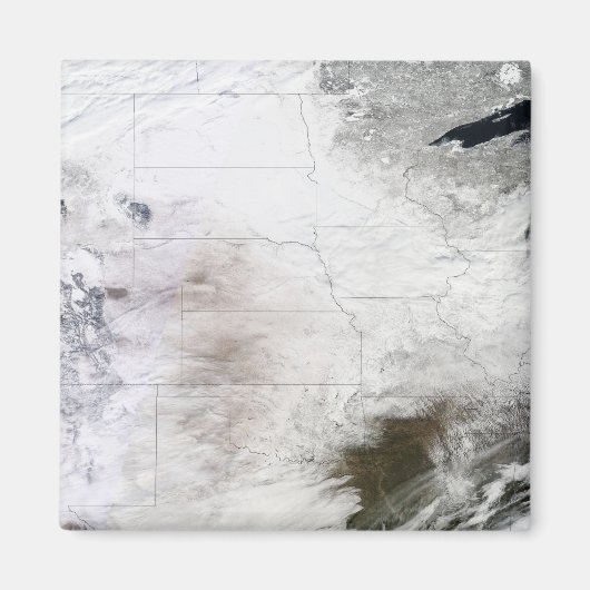 U上空の大規模な冬の嵐の衛星表示 マグネット (正面)