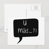 U不機嫌...?!-引用文おもしろいはがき ポストカード (正面/裏面)