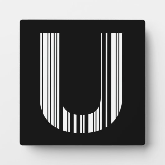 U字バーコードイニシャルバーコードパターン フォトプラーク (正面)
