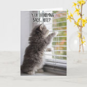 U恋しく思猫ちゃん恋しく思ユー カード (黄色い花)