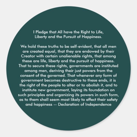 !!!U独立宣言の作成 ラウンドシール (正面)