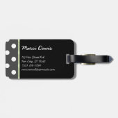 U選択背景色水玉模様白 ラゲッジタグ (裏面横)