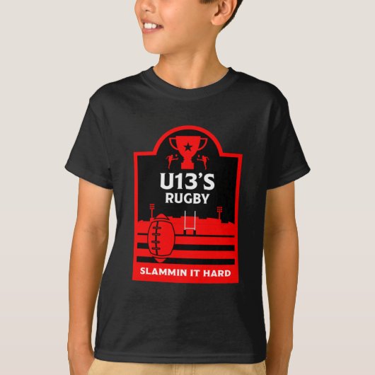 U13ジュニアラグビー選手Tシャツ Tシャツ (正面)