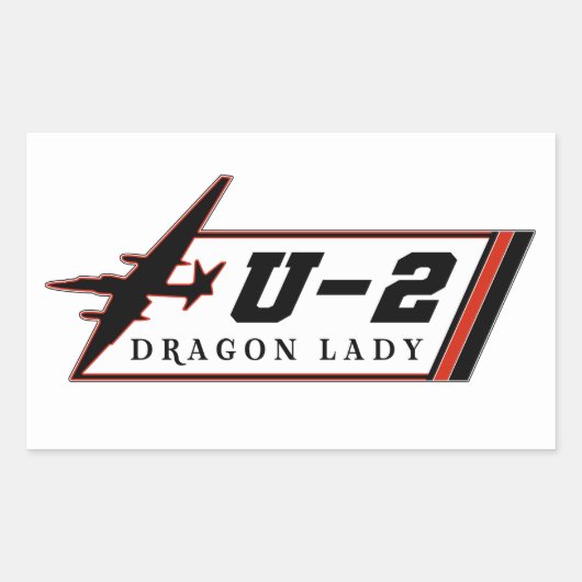 U2ドラゴンレディースパイ飛行機 長方形シール (正面)