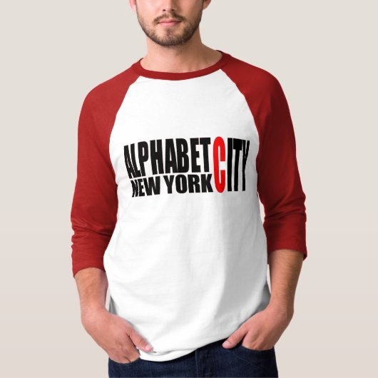 U59アルファベット都市NYCワイシャツ Tシャツ (正面)