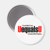 U は U - HIV 検出不可 - 科学で偏見を払拭 マグネット (正面/裏面)