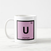 U -ウラン化学周期表の記号 コーヒーマグカップ (左)