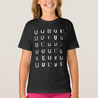 U タイプフェイス モザイク パターン Tシャツ
