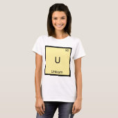 U -ユニコーンおもしろいな化学要素の記号のティー Tシャツ (正面フル)