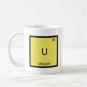 U - ユニコーン おもしろ 化学 元素記号 Tシャツ コーヒーマグカップ (左)