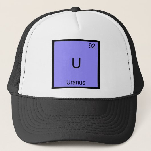 U – 天王星おもしろい化学要素シンボルT型 キャップ (正面)