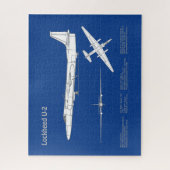 U-2 Dragon Lady – 飛行機の設計図プランABD ジグソーパズル (縦)