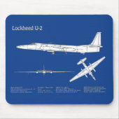 U-2 Dragon Lady – 飛行機の設計図プランABD マウスパッド (正面)