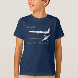 U-2 Dragon Lady – 飛行機の設計図プランABD Tシャツ