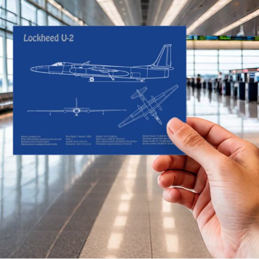 U-2 Dragon Lady – 飛行機の設計図プランAD ポストカード