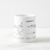 U-2 Dragon Lady – 飛行機設計図プランBD コーヒーマグカップ (中央)