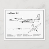 U-2 Dragon Lady – 飛行機設計図プランBD ポストカード (正面)