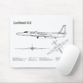 U-2 Dragon Lady – 飛行機設計図プランBD マウスパッド (マウス)