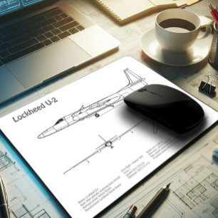 U-2 Dragon Lady – 飛行機設計図プランBD マウスパッド