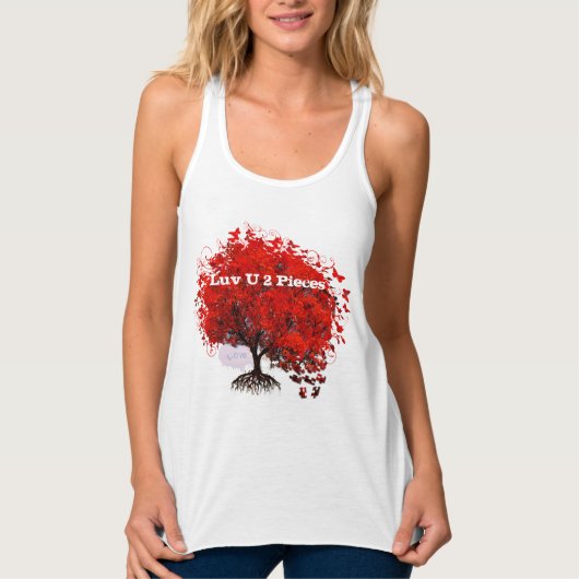 U 2LoveピースTシャツ旋回ルーツパズルピース タンクトップ (正面)