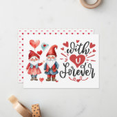 「U Forever」かわいい格言写真バレンタインカード ノートカード (正面/裏面インサイチュ)