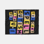 U + I認識度なしでは自閉症を綴れない フリースブランケット (正面(横))