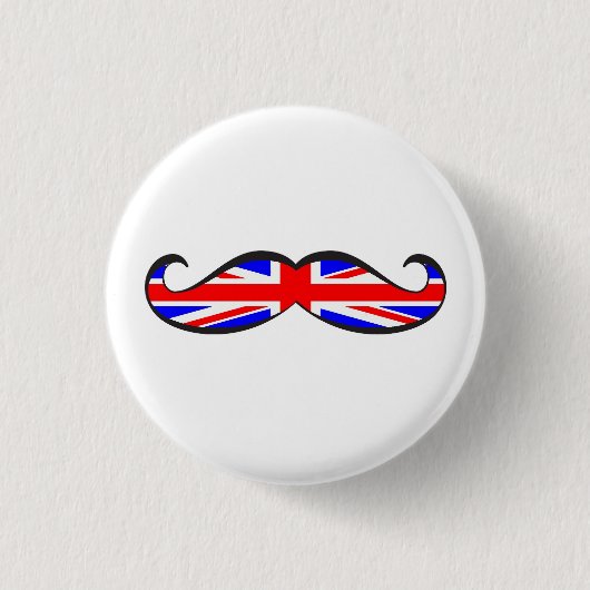 U.K. 旗の髭 缶バッジ (正面)