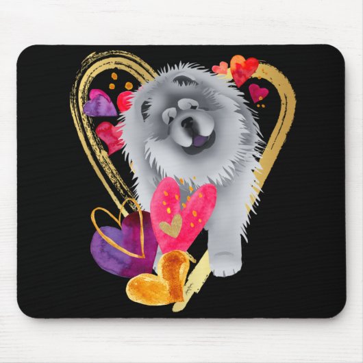 U MAKE MY ハートきらきら光るGO - Blue Chow mousepad マウスパッド (正面)