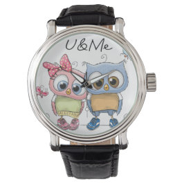 U & Me Sweet Owls Wristwatch Adorable Forest Bird 腕時計