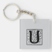 U Monogramm schwarz キーホルダー (正面)