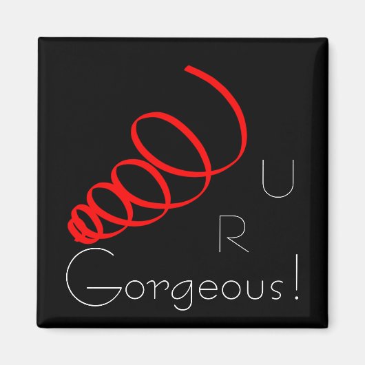 U Rゴージャスな赤いスパイラルマグネット マグネット (正面)