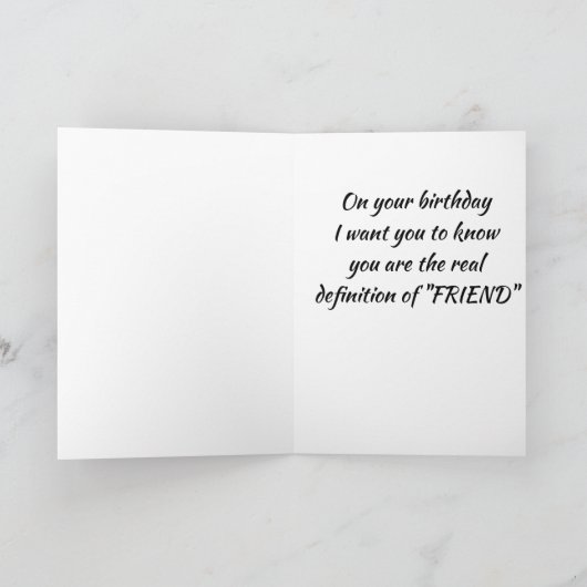 U Rフレンドハッピーバースデーの定義 カード (内部)