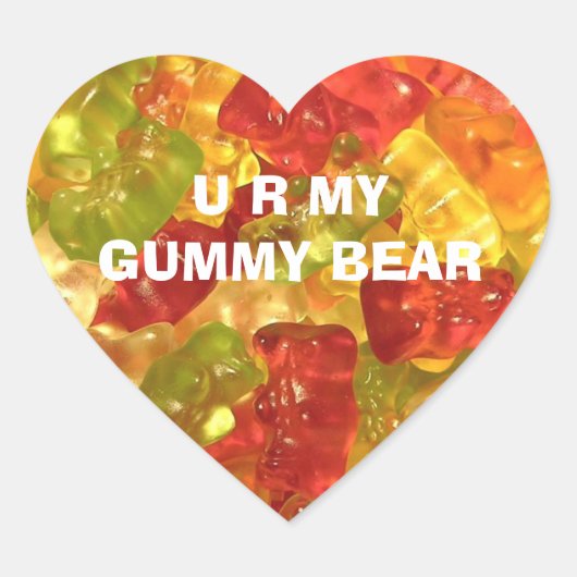 U R My Gummy Bearステッカー ハートシール (正面)
