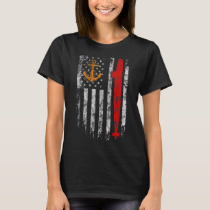 U Sサブマリン静かサービス退役軍人米国国旗 Tシャツ