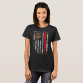 U Sサブマリン静かサービス退役軍人米国国旗 Tシャツ (正面フル)