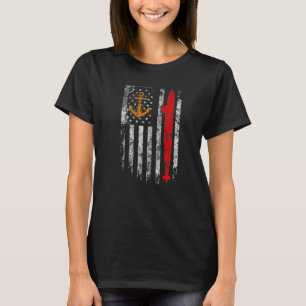 U Sサブマリン静かサービス退役軍人米国国旗 Tシャツ