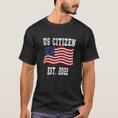 U S市民アメリカ国旗2022 Tシャツ (正面)