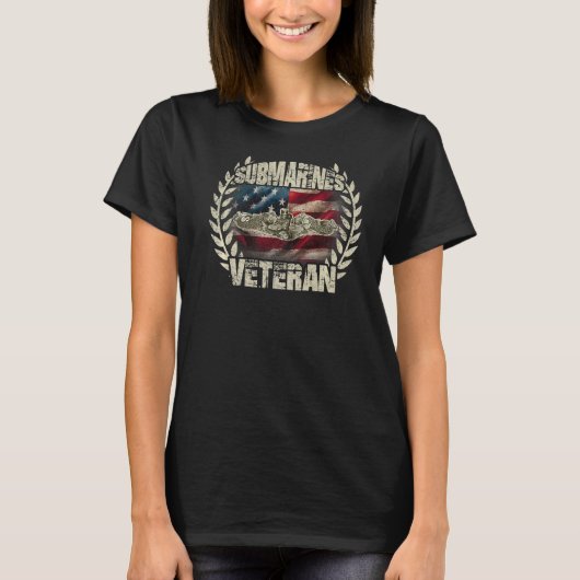 U S潜水艦退役軍人サービス軍隊愛国的 Tシャツ (正面)
