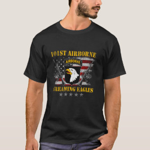 U S軍101st空挺師団退役軍人叫び Tシャツ