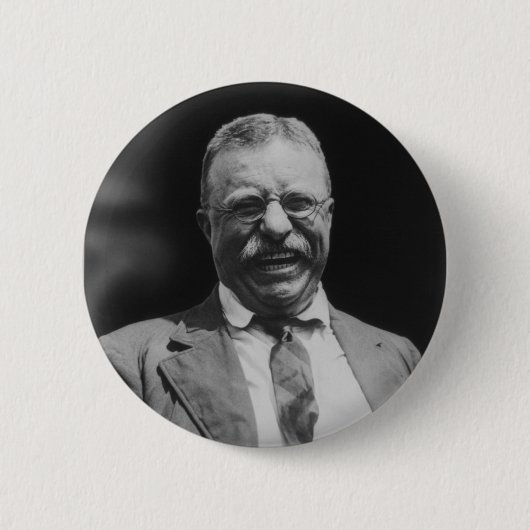 U.S. セオドアTeddy Roosevelt大統領の笑うこと 缶バッジ (正面)
