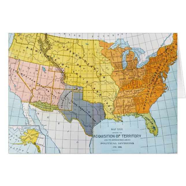 U.S. 地図1776-1884年 (正面横)