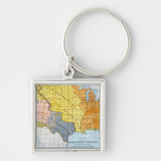 U.S. 地図1776-1884年 キーホルダー (正面)