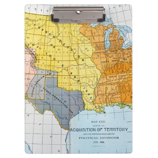 U.S. 地図1776-1884年 クリップボード (正面)