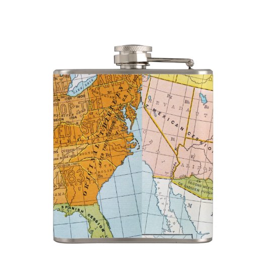 U.S. 地図1776-1884年 フラスク (裏面)