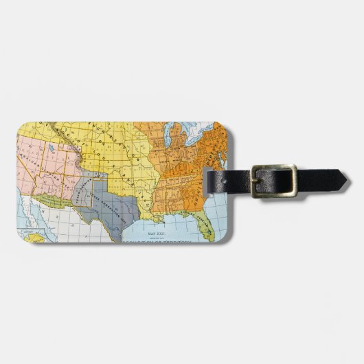 U.S. 地図1776-1884年 ラゲッジタグ (正面横)