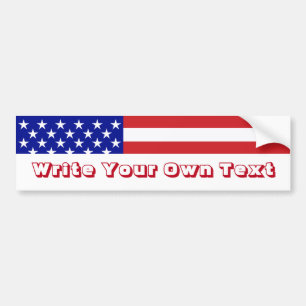 U.S. 旗-あなた自身の文字を書いて下さい バンパーステッカー