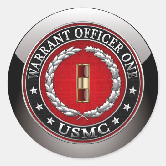 U.S. 海兵隊員: 准尉者(USMC WO-1) [3D] ラウンドシール (正面)