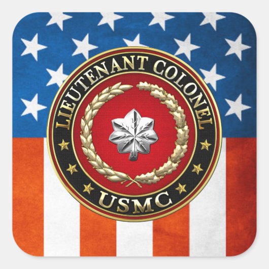 U.S. 海兵隊員: 海兵隊中佐(USMC LtCol) [3D] スクエアシール (正面)
