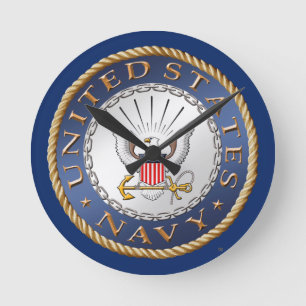 U.S. 海軍アクリルの柱時計 ラウンド壁時計