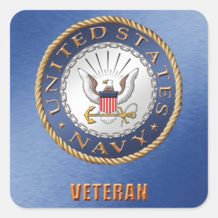 U.S. 海軍ステッカー スクエアシール
